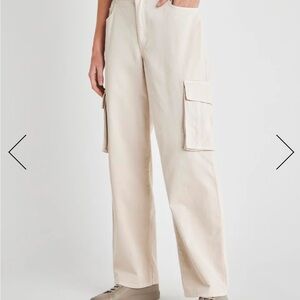 Splendid Cream Wide Leg Cargo Pants